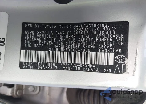 2014 Toyota Corolla Le z USA, uszkodzony, nr VIN 2T1BURHEXEC041850